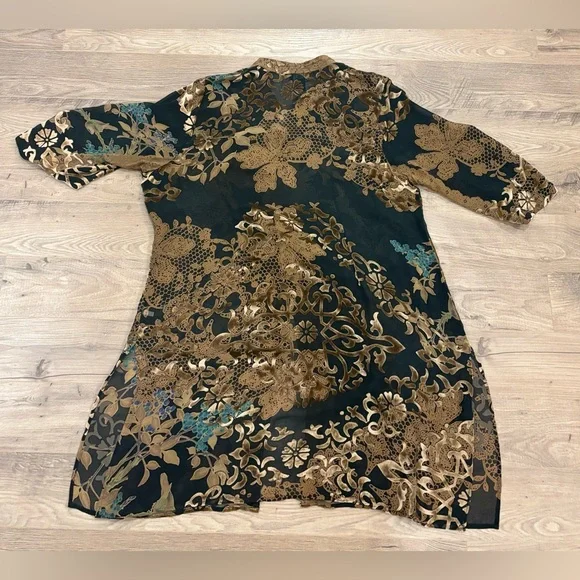 Citron Santa Monica Sheer Burnout Tunic / Kaftan Dress – Size 2X - Picture 2 of 4